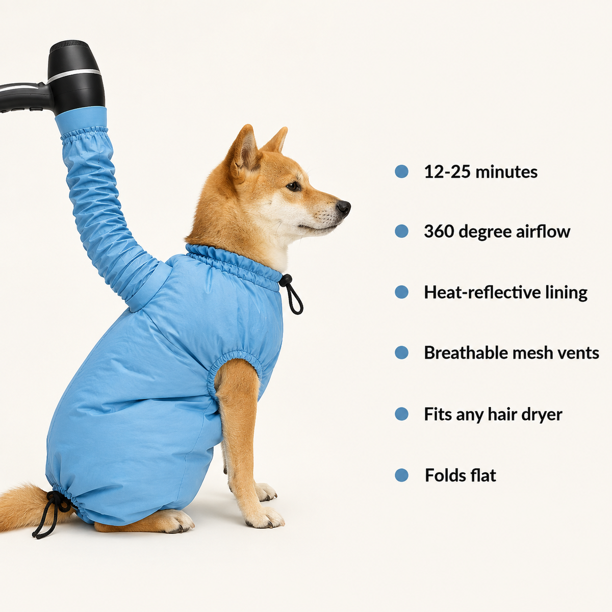 Quick Pet Hair Drying Suit for Small, Medium & Large Dogs and Cats