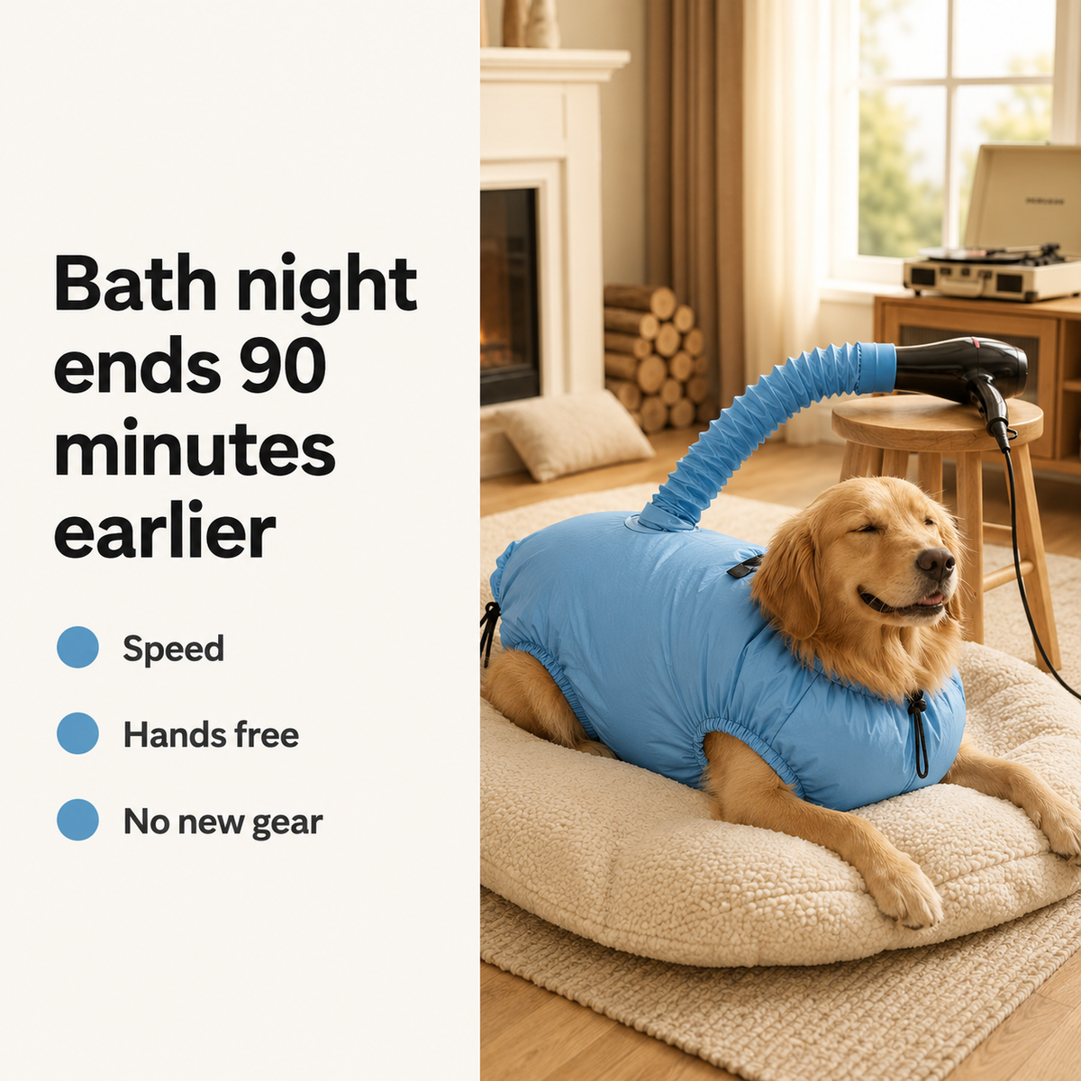 Quick Pet Hair Drying Suit for Small, Medium & Large Dogs and Cats